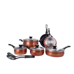 Paula Deen 12 Piece Cookware Set Copper for $120