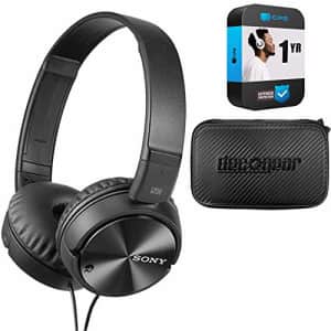 Sony Noise Cancelling Headphones, Deco Gear Hard Case and 1 Year Extended Protection Plan for $44