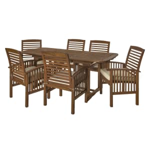 Manor Park Classic 7-Piece Acacia Wood Patio Dining Set w/ Extendable Table for $550
