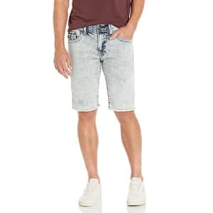 True Religion Men's Ricky Flap Big T Shorts Fray, Barrel Light Wash, 30 for $31
