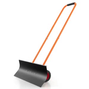 Costway 30" Heavy-Duty Adjustable Wheeled Snow Shovel for $60