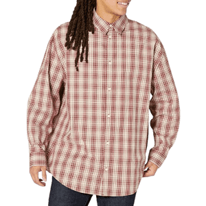 Calvin Klein Men's Relaxed Fit Plaid Button-Down Shirt from $12