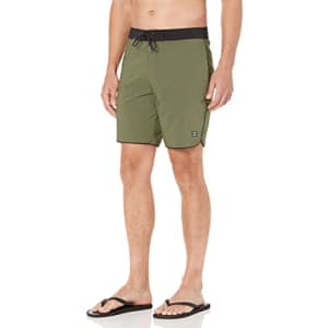 Billabong Men's Standard 73 Lo Tide Scallop Boardshort Swim Short Trunk, 19 Inch Outseam, Military, for $45