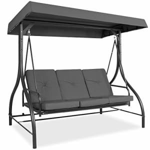 Best Choice Products 3-Seat Outdoor Large Converting Canopy Swing Glider, Patio Hammock Lounge for $200