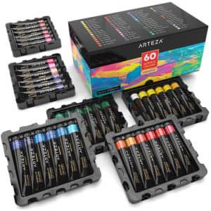 Arteza 60 Color Acrylic Paint Set for $24 Arteza 60 Color Acrylic Paint Set for $24