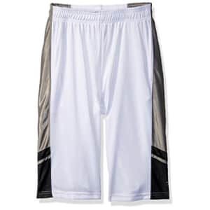 Southpole Boys' Big Basic Basketball Mesh Shorts, White, X-Large for $9