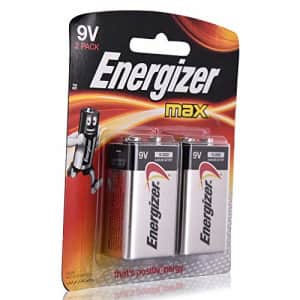 Energizer MAX Alkaline Batteries, 9V, 2 Batteries/Pack for $12