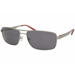 Carrera 8011S R81 Shiny Matte Ruthenium 8011S Square Aviator Sunglasses Polaris for $36