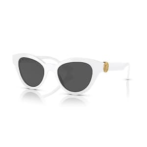 Versace VE 4435 314/87 Optical White Plastic Butterfly Sunglasses Dark Gray Solid Color Lens for $155