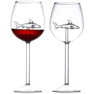 Homeacc Shark Wine Glass 2-Pack for $8 Homeacc Shark Wine Glass 2-Pack for $8
