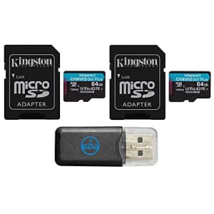 Kingston MicroSD 64GB Canvas Go Plus Memory Card (2 Pack) with Adapter Works with GoPro Hero 10 for $21