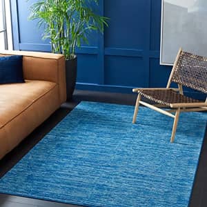 SAFAVIEH Vision Collection 4' x 6' Blue VSN606M Modern Ombre Tonal Chic Non-Shedding Living Room for $72