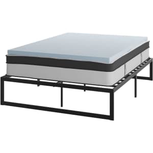 Flash Furniture 14" Metal Platform Bed Frame/Mattress/Topper Set for $569