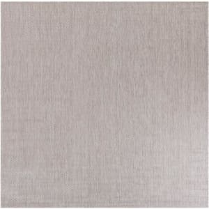 Unique Loom Outdoor Solid Collection Area Rug (7' 10" Square Beige/Ivory) for $90