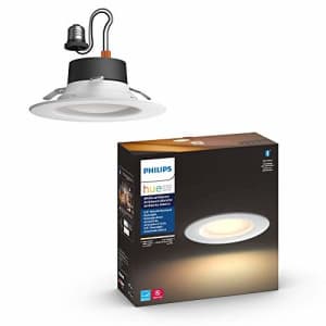 Philips Hue White Ambiance LED Smart Retrofit 5/6-inch Recessed Downlight, Bluetooth & Zigbee for $33