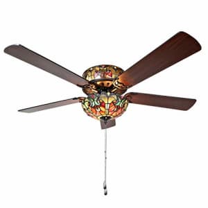 River of Goods LED Stained Glass Ceiling Fan - Colorful Ceiling Fans With Lights - Unique Lighting for $250