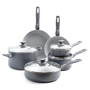 GreenPan Dover Healthy Ceramic Nonstick, 11 Piece Cookware Pots and Pans Set, PFAS-Free, Dishwasher for $130