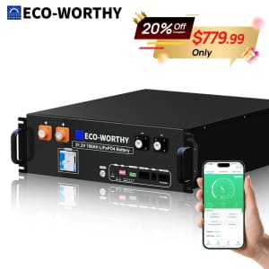 Eco-Worthy 48V 100AH LiFePO4 Lithium Server Rack Battery for $800