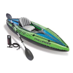 Intex Challenger K1 9-Foot Inflatable Kayak w/ Oar & Pump for $63