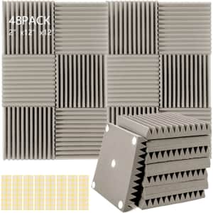 Vivovawow 2" x 12" x 12" Acoustic Foam 48-Pack for $56