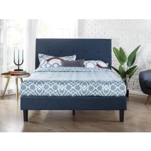 Zinus Omkaram Upholstered Queen Platform Bed for $193
