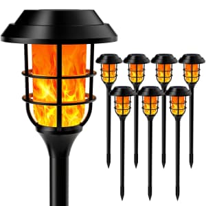 HMDecor Solar Torch Lights 8-Pack for $21