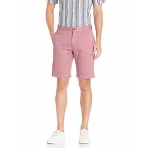 Louis Raphael mens Louis Raphael Men's Slim Fit Garment Dye Flat Front Shorts, Light Pink, 33 US for $10