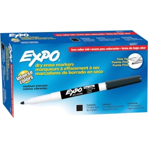 Expo Low Odor Dry Erase Markers 12-Pack for $7