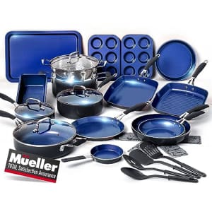 Mueller Sapphire UltraClad Kitchen Frying Pots and Pans Set 24pc Nonstick Induction Cooking for $138