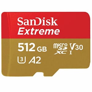 SanDisk 512GB Extreme microSDXC UHS-I Memory Card with Adapter - Up to 160MB/s, C10, U3, V30, 4K, for $61
