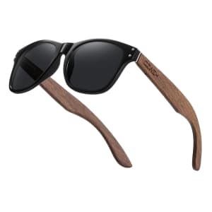 Men's Wood and Polycarbonate Polarized Sunglasses for $9