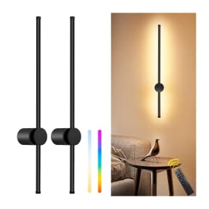 Goodate 23.6" Rechargeable Wall Sconces Set of 2 for $58