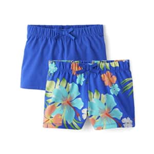 The Children's Place Girls' Pull On Everyday Shorts 2 Pack, Tropical Blue, X-Large for $11
