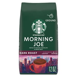 Starbucks Dark Roast Ground Coffee Morning Joe 100% Arabica 1 bag (12 oz.) for $18