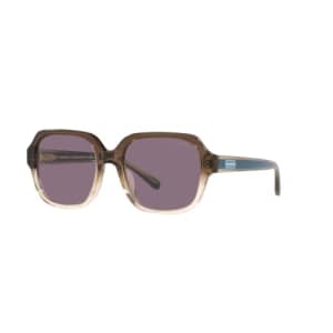 COACH Woman Sunglasses Transparent Brown Gradient Frame, Violet Solid Lenses, 53MM for $49