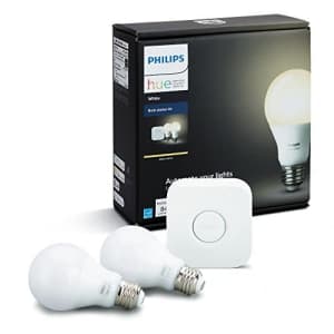 Philips Hue White A19 60W Equivalent Dimmable LED Smart Bulb Starter Kit (2 A19 60W White Bulbs and for $69 Philips Hue White A19 60W Equivalent Dimmable LED Smart Bulb Starter Kit (2 A19 60W White Bulbs and for $69