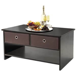 31.5" Coffee Table w/ 2 Fabric Drawers for $29