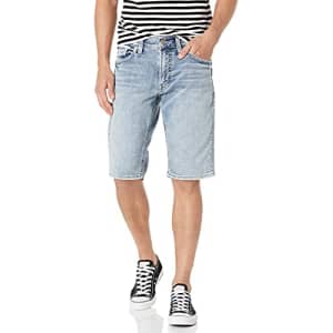 Silver Jeans Co. Men's Zac Relaxed Fit Shorts, Light Shade, 29W x 12.5L for $74