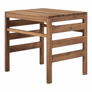 Walker Edison Ravello Contemporary Acacia Wood Slatted Patio Side Table, 18 Inch, Brown for $109