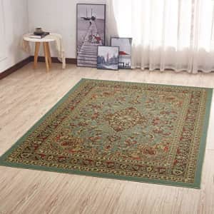 Ottomanson OTH2215-8X10 Ottohome Oriental Rug, Sea, 8'2" X 9'10", Sage Green Heriz for $116 Ottomanson OTH2215-8X10 Ottohome Oriental Rug, Sea, 8'2" X 9'10", Sage Green Heriz for $116