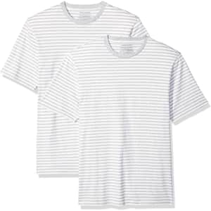 Amazon Essentials Men's Stripe T-Shirt 2-Pack for $7