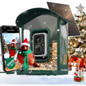 Humbirdy 8MP UHD Solar-Powered Smart Bird Feeder for $68