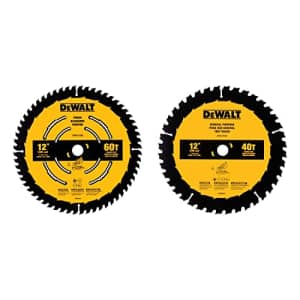 DEWALT Miter Saw Blade Combo Pack, 12 Blades, 40 Tooth & 60 Tooth, Fine Finish, Ultra Sharp Carbide for $40