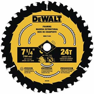 DEWALT DWA171424B10 7-1/4-Inch 24-Tooth Circular Saw Blade, 10-Pack for $24