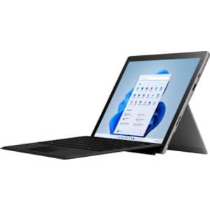 Microsoft Surface Pro 7+ 11th-Gen. i3 128GB 12.3" 2-in-1 Tablet w/ Type Cover for $600 in cart