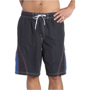 Speedo Men's Point Break Solid Splice Volley Board Shorts, Navy, Large for $29