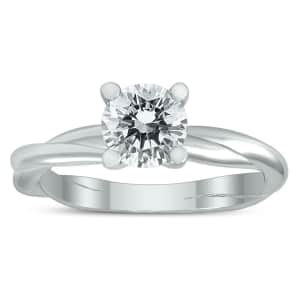 Szul 1-tcw Diamond Solitaire Braided Twist Ring in 14K White Gold for $1,049 Szul 1-tcw Diamond Solitaire Braided Twist Ring in 14K White Gold for $1,049