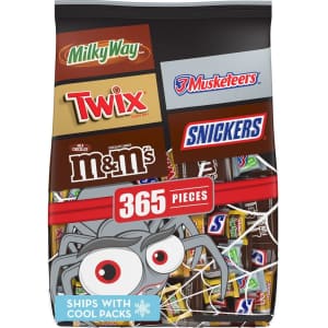 M&M's, Snickers, Twix, Milky Way & 3 Musketeers 365-Ct. Halloween Candy for $18