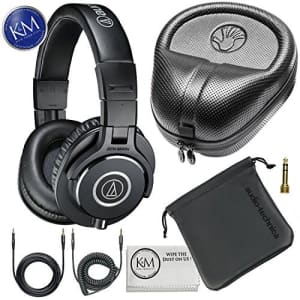 Audio-Technica ATH-M40x Professional Studio Monitor Headphones + Slappa Full Sized HardBody PRO for $120