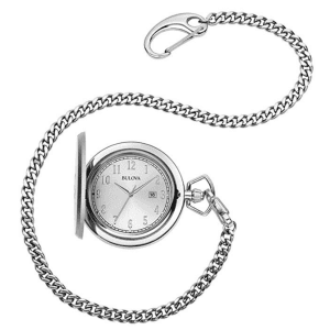 Bulova Men's Stainless Steel Analog-Quartz Pocket Watch for $84